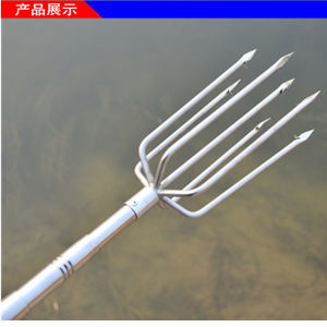 不锈钢鱼叉头单齿螃蟹叉单叉针8mm螺丝钓具用品渔具垂钓鱼具配件