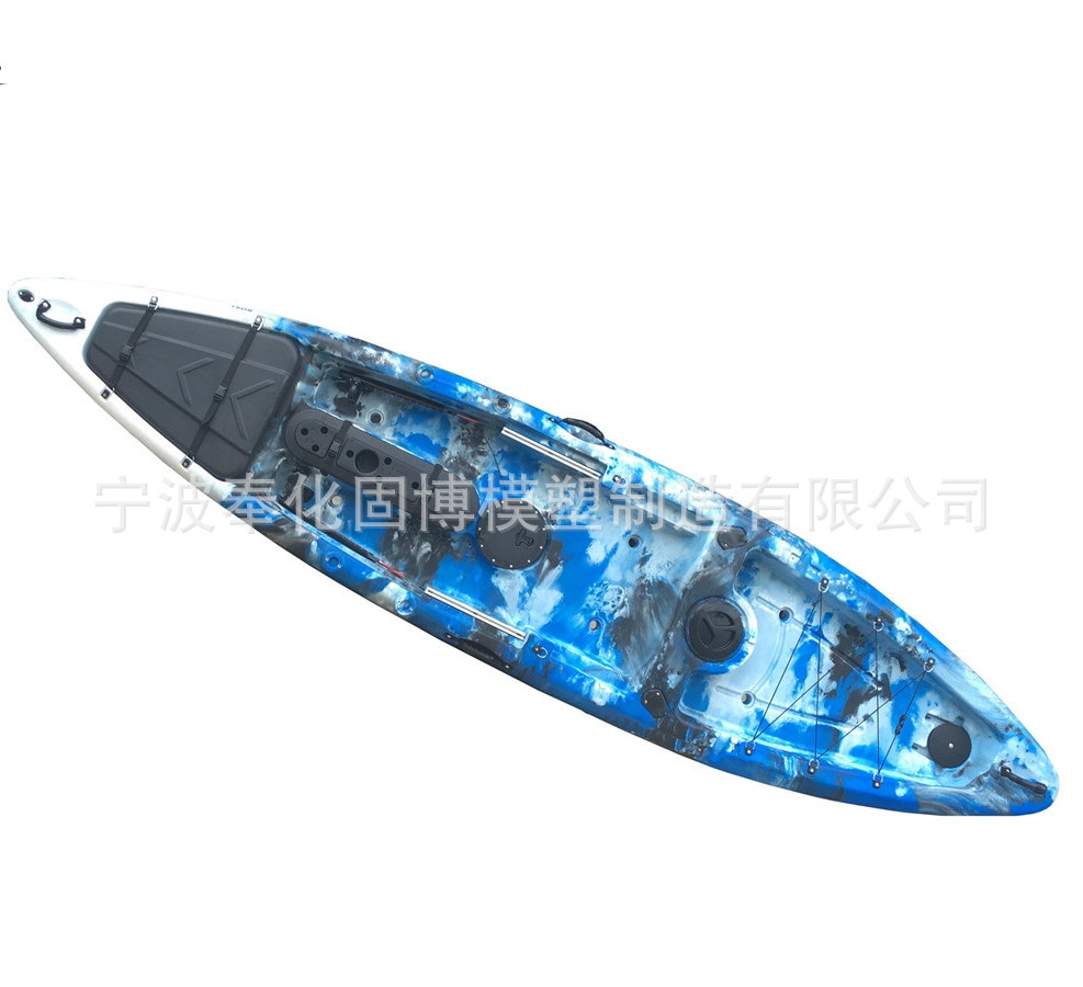 高端3.9米单人钓鱼艇单人平台舟工厂硬艇塑料滚塑艇皮划艇