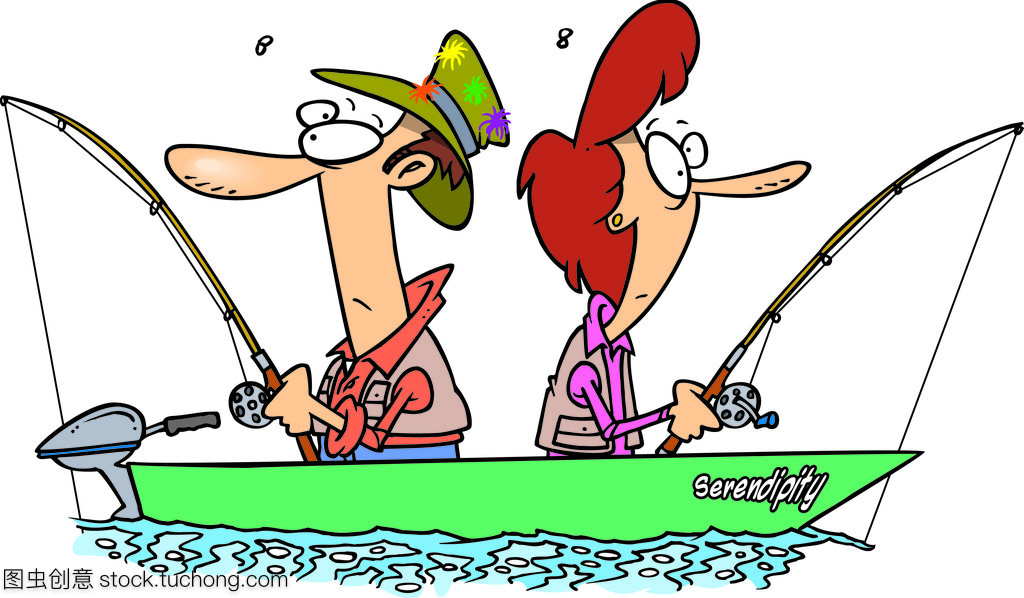 卡通情侣垂钓记